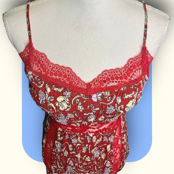 NWOT Free People Intimately ‘Last Night Mini Slip Dress’ in Red Size Small - Picture 7 of 16